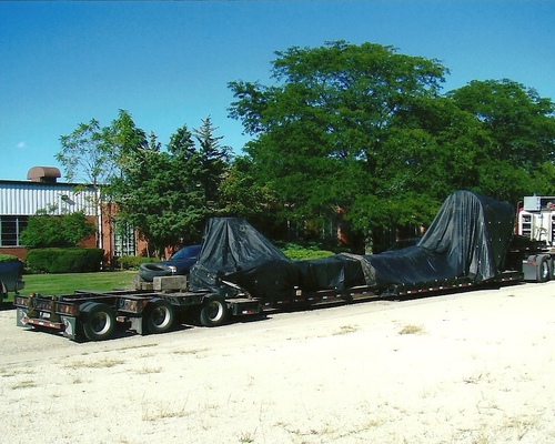 A large lathe heading down the road