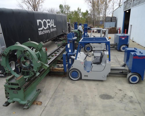 Unloading a 50x31 Monarch Engine Lathe