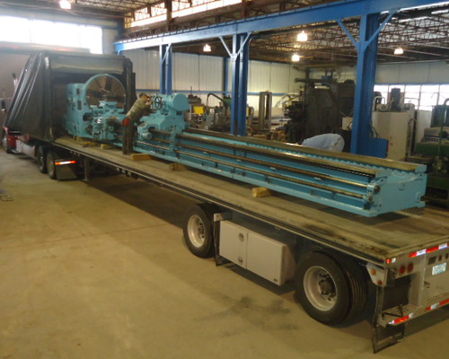 Loading a large Skoda lathe