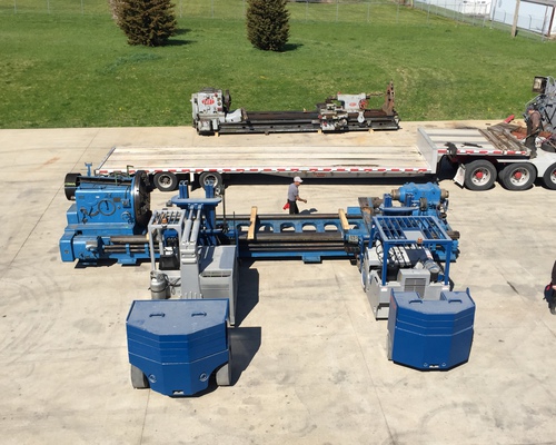 Unloading a large Leblond lathe