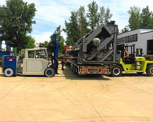 Loading a 600T DAKE Wheel Press